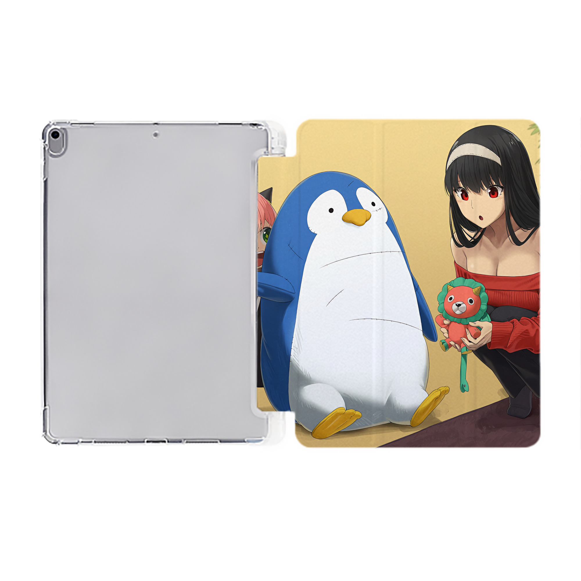 （画像用） SPY×FAMILY间谍家家酒 IPad ケース ペン収納付き 三つ折りスタンド PUレザー×シリコン 対応機種9.5/10.5/10.9インチ